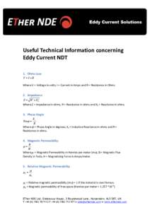 Useful Technical Information concerning Eddy Current NDT ver 1