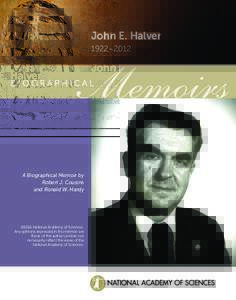 John E. Halver 1922–2012 A Biographical Memoir by Robert J. Cousins and Ronald W. Hardy