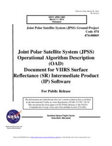 Technical communication / Specification / Reflectivity / Earth / Technology / Management / Joint Polar Satellite System / National Oceanic and Atmospheric Administration / NPOESS