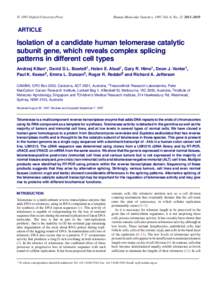  1997 Oxford University Press  Human Molecular Genetics, 1997, Vol. 6, No–2019 ARTICLE