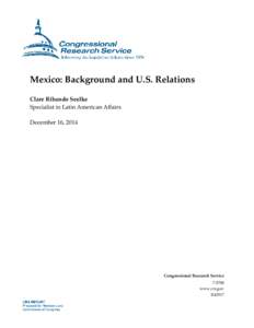 Mexico: Background and U.S. Relations