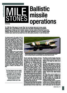 milestones  Ballistic missile STONES operations