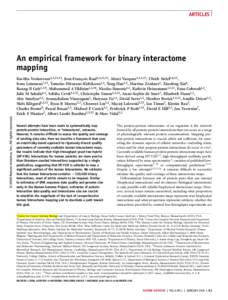 ARTICLES  © 2009 Nature America, Inc. All rights reserved. An empirical framework for binary interactome mapping