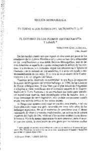 EN TORNO A LOS PLOMOS DEL SACROMONTE (y 11)  EL ENTORNO DE LOS PLOMOS: HISTORIOGRAF~A