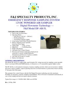 F&J SPECIALTY PRODUCTS, INC