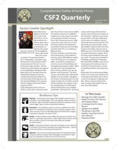 Comprehensive Soldier & Family Fitness  CSF2 Quarterly November 2012 Volume 2