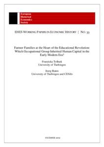 European Historical Economics Society  EHES WORKING PAPERS IN ECONOMIC HISTORY | NO. 33