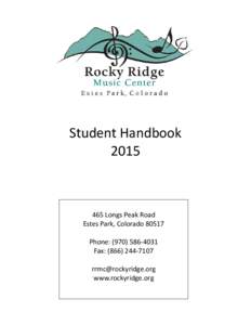Student HandbookLongs Peak Road Estes Park, ColoradoPhone: (‐4031