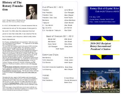 History of The Rotary Foundation Club OfficersPresident