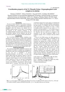 Photon Factory Activity Report 2005 #23 Part BChemistry 7C, 10B/2004G299  Coordination property of the Ni−Phenolic Oxime−Organophosphoric acid