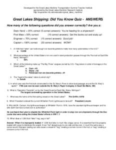 Microsoft Word - Great Lakes Shipping Did You Know[removed]ANSWERS-1.doc
