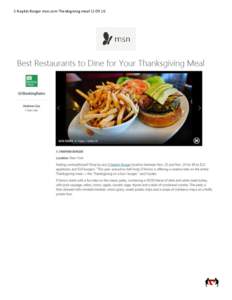 5 Napkin Burger msn.com Thanksgiving meal   