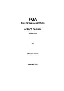 FGA Free Group Algorithms A GAP4 Package Versionby
