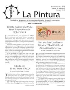 Membership Year 2013 Volume 39, Number 1 February 2013 La Pintura