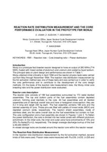 REACTION RATE DISTRIBUTION MEASUREMENT AND THE CORE PERFORMANCE EVALUATION IN THE PROTOTYPE FBR MONJU