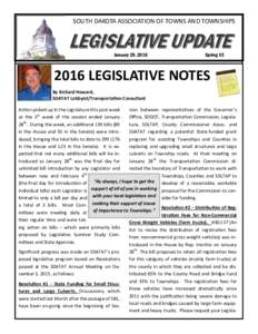 SOUTH DAKOTA ASSOCIATION OF TOWNS AND TOWNSHIPS  January 29, 2016 Spring #2