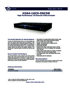 Data/Spec Sheet  H264-16CH-ENCDR High Performance 16-Channel Video Encoder