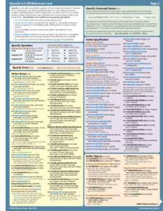 OpenGL 4.2 API Reference Card	  Page 1 OpenGL® is the only cross-platform graphics API that enables developers of software for PC, workstation, and supercomputing hardware to create high-performance,