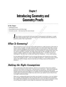 Chapter 1  Introducing Geometry and Geometry Proofs AL