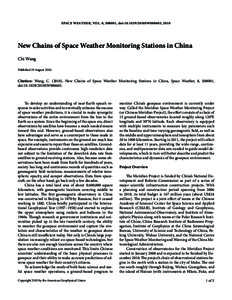 New Chains of Space Weather Monitoring Stations in China