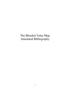 The Blended Value Map Annotated Bibliography 1  Introductory Note: