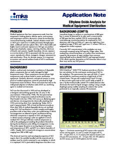 Ethylene Oxide Analysis for Medical Equipment Sterilization