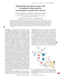 September 1, [removed]Vol. 36, No[removed]OPTICS LETTERS  1 Optomechanical spectroscopy with broadband interferometric