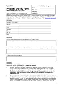 Property Certificate Enquiry Form (PCS)