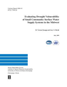 Contract ReportMTAC TR09-02 Evaluating Drought Vulnerability of Small Community Surface Water Supply Systems in the Midwest