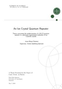 An Ion Crystal Quantum Repeater — Theory concerning the implementation of a DLCZ quantum repeater in a particular experimental realisation of ion Coulomb crystals