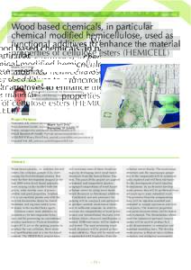 WoodWisdom-Net  March 2014 functional additives to enhance the material properties of cellulose esters (HEMICELL)