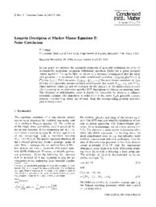 Langevin description of Markov master equations II: Noise correlations