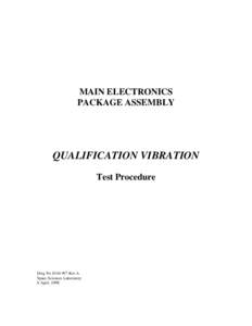 MAIN ELECTRONICS PACKAGE ASSEMBLY QUALIFICATION VIBRATION Test Procedure