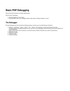 Debuggers / PHP programming language / Xdebug / Aptana / Debug / PHP / Breakpoint / Software / Computing / Computer programming