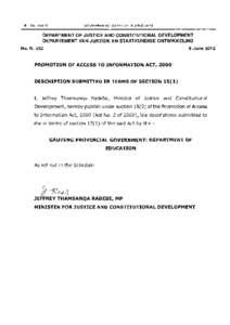 Promotion of Access to Information Act: Description submitted in terms of Section 14 (1)