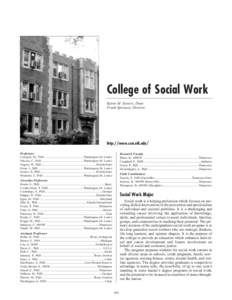 College of Social Work Karen M. Sowers, Dean Frank Spicuzza, Director http://www.csw.utk.edu/ Professors