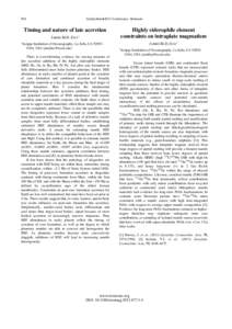 Goldschmidt2013 Conference Abstracts  954 Timing and nature of late accretion JAMES M.D. DAY