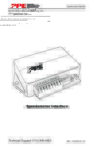 Speedometer Interface Pacific Performance Engineering, Inc. www.ppediesel.com Speedometer Interface