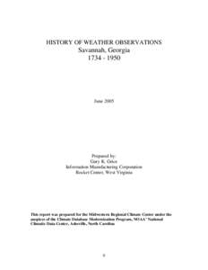 History of Weather Observing in