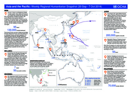 Asia and the Pacific: Weekly Regional Humanitarian Snapshot (30 Sep - 7 Oct[removed]INDIA JAPAN  Floods in Assam and Meghalaya States