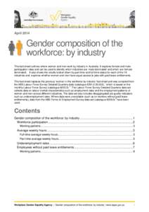 Gender composition of the workforce: by industry
