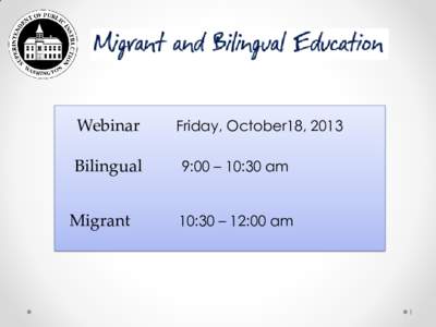 Bilingual Education Program Webinar