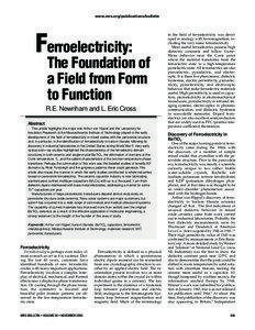 www.mrs.org/publications/bulletin  Ferroelectricity: