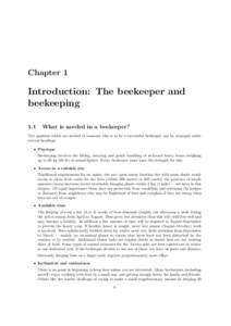 Chapter 1  Introduction: The beekeeper and beekeeping 1.1