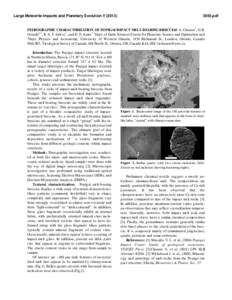 Large Meteorite Impacts and Planetary Evolution Vpdf PETROGRAPHIC CHARACTERIZATION OF POPIGAI IMPACT MELT-BEARING BRECCIAS A. Chanou 1, G. R. Osinski1,2, R. A. F. Grieve1, and D. E. Ames 3 1Dept. of Earth S