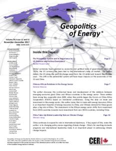 Geopolitics of Energy ® Volume 39, Issue 11 and 12 November-December 2017 ISSN: 