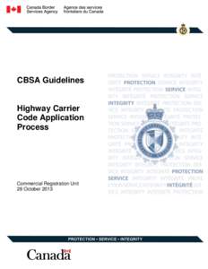 CBSA Guidelines  Highway Carrier Code Application Process