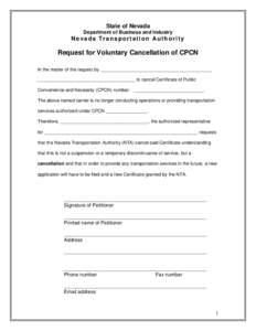 Microsoft Word - Voluntary Cancel CPCN[removed]mds.doc