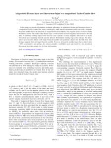 PHYSICAL REVIEW E 77, 056314 共2008兲  Magnetized Ekman layer and Stewartson layer in a magnetized Taylor-Couette flow Wei Liu* Center for Magnetic Self-Organization in Laboratory and Astrophysical Plasma, Los Alamos N
