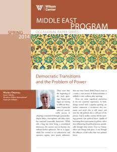 MIDDLE EAST PROGRAM OCCASIONAL PAPER SERIES Spring[removed]MIDDLE EAST Spring